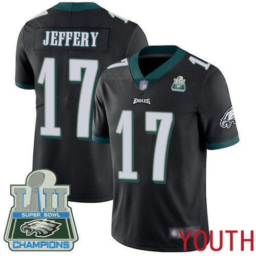 Youth Philadelphia Eagles #17 Alshon Jeffery Black Alternate Vapor Untouchable NFL Jersey Limited Player Super1->women nfl jersey->Women Jersey